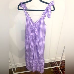 Light purple and white checkered dress